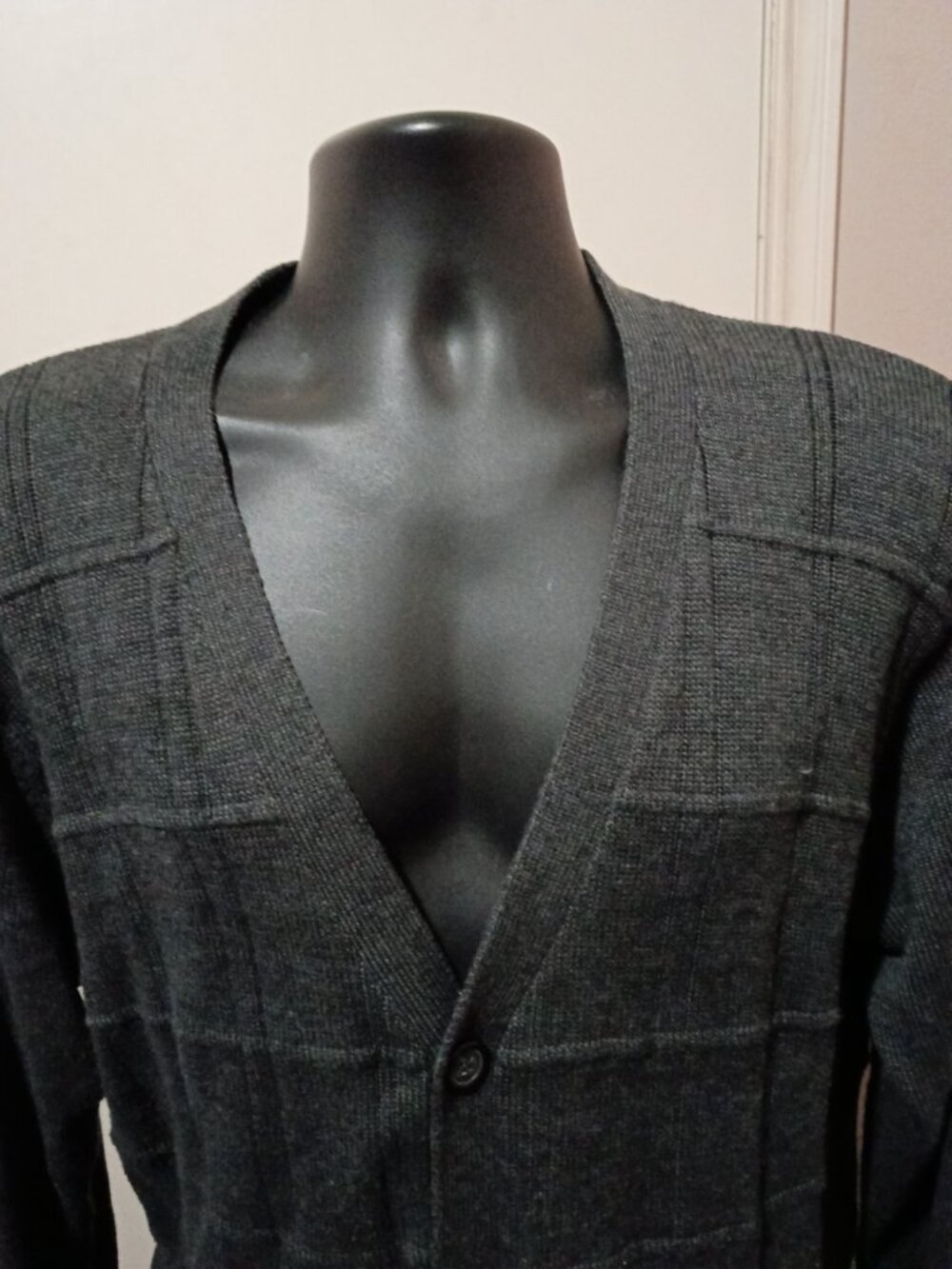 Vintage Oscar de la Renta Women's Gray Knit Cardigan Sweater Sz XL - Picture 2 of 10